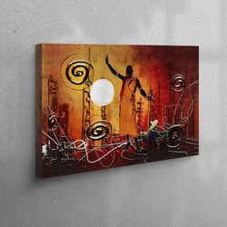 wall art, wall decor, wall art canvas, african man painting, african man canvas, african wall decor, abstract canvas gif