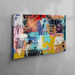 wall decor, canvas decor, living room wall art, colorful canvas gift, abstract canvas canvas, colorful abstract canvas,