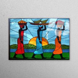 wall decor, glass printing, glass wall art, abstract landscape wall art, sunset glass art, african landscape glass print