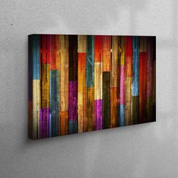 wood panels canvas gift, framed wall art, canvas, modern wall decor, colorful wall art, painted wood panels canvas art,