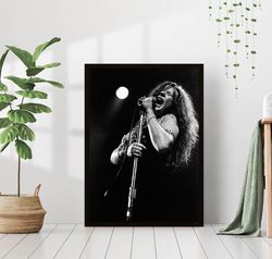 janis joplin print singer concert music poster black & white retro vintage photography canvas framed printed feminist wa