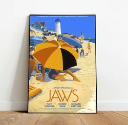 jaws poster, canvas wall art, rolled canvas print, canvas wall print, movie poster