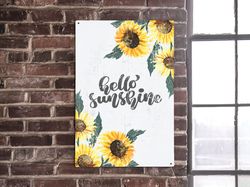 hello sunshine sign, girls room sign, sunshine, sunflowers, sunflower sign, girls room decor, country girls room, vintag