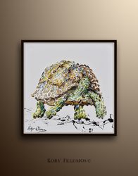 animal painting 55 sea turtle animal large painting, original hand made oil painting on canvas, express shipping worldwi