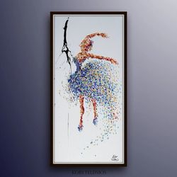 ballerina painting 55 original painting on canvas, figure painting, thick oil paint, extremely special, express shipping