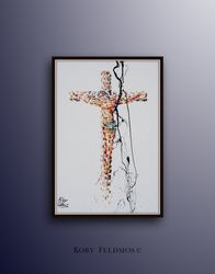 jesus cross 30 christian gift idea beautiful oil painting, thick texture, stylish finishing, lovely gift, original by ko