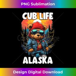alaska grizzly brown bear cub tshirt for kids women - instant sublimation digital download
