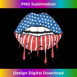 4th of july red white & blue lips american flag tank top - premium png sublimation file