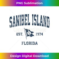 sanibel island fl vintage sports navy boat anchor flag 2 - professional sublimation digital download
