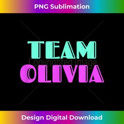 Cheer for Olivia, Show Support Be On Team Olivia 90s Style - Decorative Sublimation PNG File