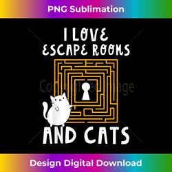 cute i love escape rooms and cats puzzle game mystery - signature sublimation png file