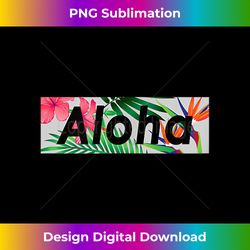 hawaii aloha box floral logo - exclusive png sublimation download