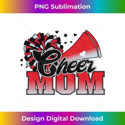 football cheer mom red black pom leopard - modern sublimation png file