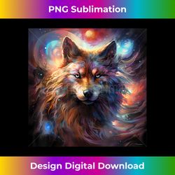 cool wolf face cosmic galaxy graphic art novelty stuff - high-resolution png sublimation file