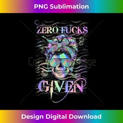 zero fucks given sugar skull skeleton rainbow tie dye 1 - decorative sublimation png file