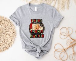 colourful leopard dear santa crazy  year shirt, family  party cute christmas t-shirt, merry red hat santa , men and  wom