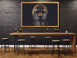 black girl canvas african american art large canvas art african woman art living room wall art black women fashion art