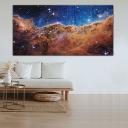 carina nebula wall decor, first full-color photos of nasa's james webb telescope wall art, extra large canvas, science w