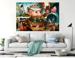 hieronymus bosch canvas wall art hell creatures bosch renaissance print hieronymus bosch famous large canvas art