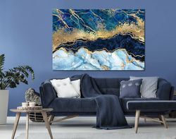 navy blue abstract canvas print abstract marble luxury wall art canvas blue gold marble multi panel canvas abstract larg