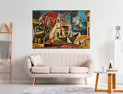 pablo picasso mediterranean landscape art print reproduction picasso wall art canvas mediterranean painting print large