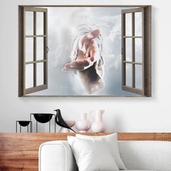 take my hand jesus window view jesus christ wall art canvas picture jesus home decor god canvas prints jesus canvas art