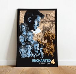 uncharted game poster, canvas wall art, rolled canvas print, canvas wall print, game poster