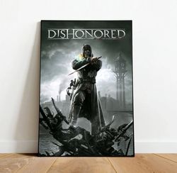 dishonored poster, canvas wall art, rolled canvas print, canvas wall print, game poster