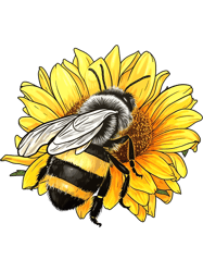 bee on sunflower sticker