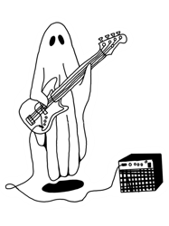 sheet ghost playing bass