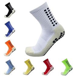 11 pairs new sports anti slip soccer socks cotton football men grip socks calcetas antideslizantes de futbol