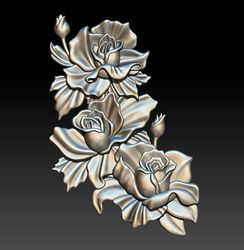 3d stl model file panel rose buds for cnc router engraver carving 3d printing