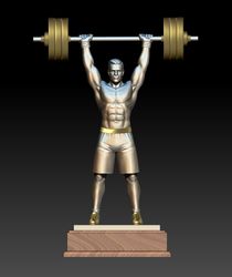 3d stl model file sport weightlifter standing barbell press for 3d printing