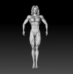 3d model stl file bodybuilder strong girl for 3d printing