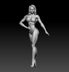 3d model stl file bodybuilder athlete girl for 3d printing