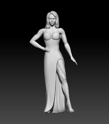 3d model stl file bodybuilder girl in a dress for 3d printing