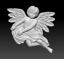 3d model stl file bas-relief little angel for cnc router and 3d printing
