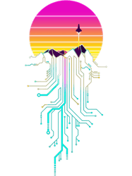 synth mountain sunrise