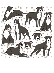 american pit bull terrier cute illustration pattern