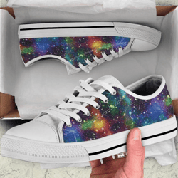 printed color galaxy low top shoes