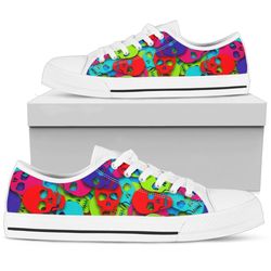 canvas shoes colorful skull pattern low top shoes