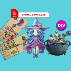 Enchantress. Magic House. Printable Forms. DIY Progect. Paper Doll.