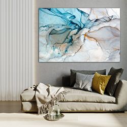 abstract blue art, modern wall art, blue canvas print, abstract painting wall art, living room decor