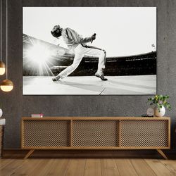 freddie mercury, british singer canvas, rock canvas print, freddie mercury canvas gift, london's wembley stadium poster,