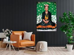 frida khalo wall art woman portrait mexican art print frida khalo print frida kahlo art feminist large canvas art living