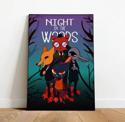 night in the woods poster, canvas wall art, rolled canvas print, canvas wall print, game poster-1