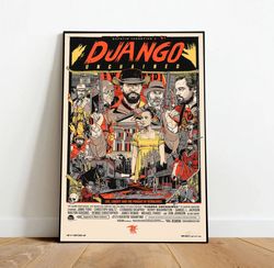 django unchained poster, canvas wall art, rolled canvas print, canvas wall print, movie poster