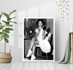 dorothy dandridge famous movie actress print black and white retro vintage luxury fashion photography canvas framed prin