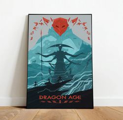 dragon age poster, canvas wall art, rolled canvas print, canvas wall print, game poster