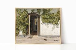 european cottage ivy summer in italy painting vintage country farmhouse decor painting canvas print poster framed garden